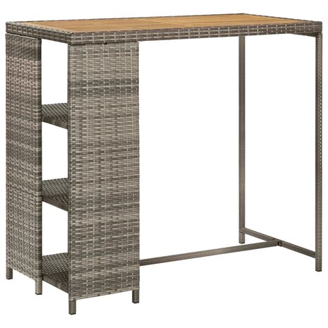 3-delige Tuinbarset met kussens poly rattan grijs 5
