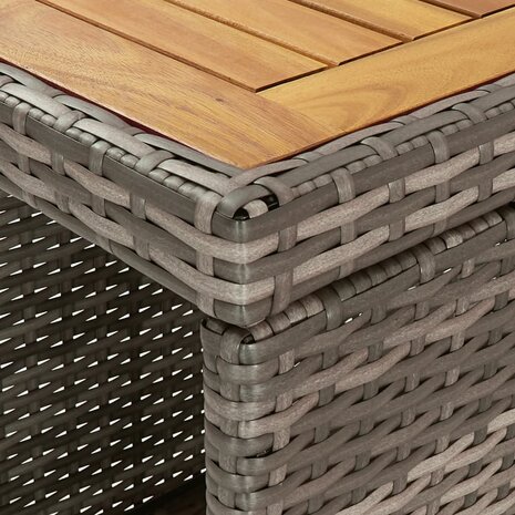 3-delige Tuinbarset met kussens poly rattan grijs 7