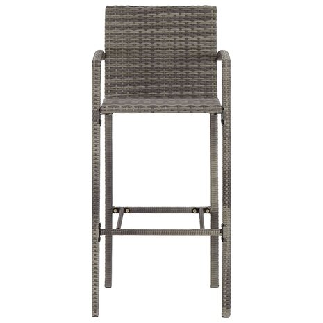 3-delige Tuinbarset massief acaciahout en poly rattan grijs 6