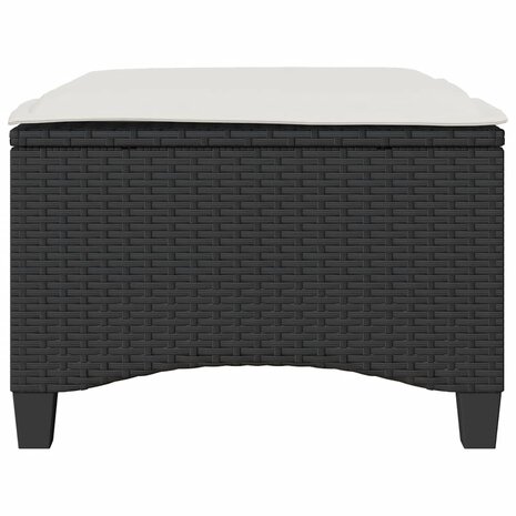 Tuinkrukken met kussens 2 st 55x55x36 cm poly rattan zwart 4