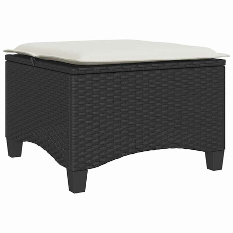 Tuinkrukken met kussens 2 st 55x55x36 cm poly rattan zwart 6