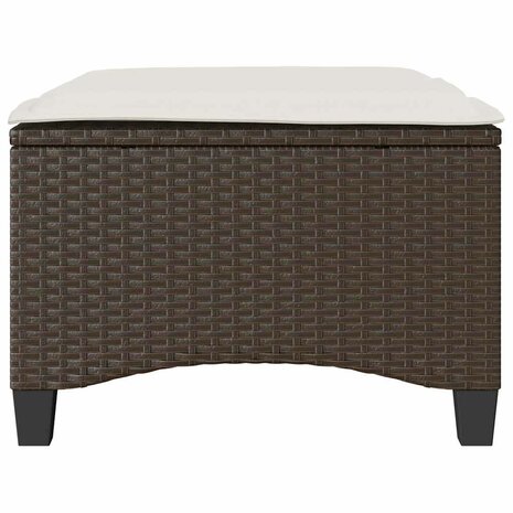 Tuinkrukken met kussens 2 st 55x55x36 cm poly rattan bruin 4