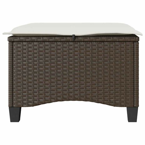 Tuinkrukken met kussens 2 st 55x55x36 cm poly rattan bruin 5