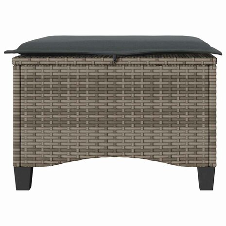 Tuinkrukken met kussens 2 st 55x55x36 cm poly rattan grijs 5