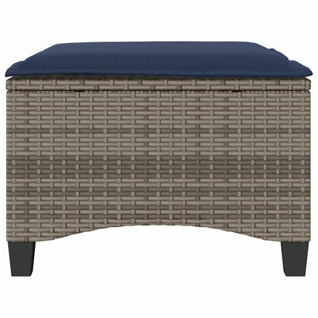 Tuinkrukken met kussens 2 st 55x55x36 cm poly rattan grijs 4