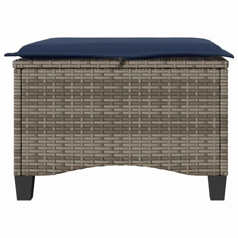 Tuinkrukken met kussens 2 st 55x55x36 cm poly rattan grijs 5