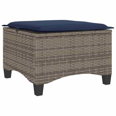 Tuinkrukken met kussens 2 st 55x55x36 cm poly rattan grijs 6