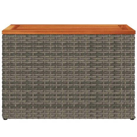 Tuinbijzettafels 2 st 55x34x37 cm poly rattan en hout grijs 6