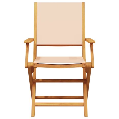 3-delige Bistroset stof en massief hout beige 4