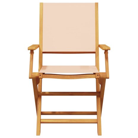 3-delige Bistroset stof en massief hout beige 6