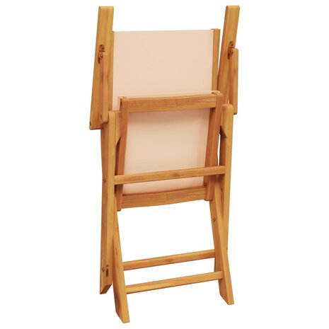 3-delige Bistroset stof en massief hout beige 8