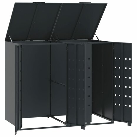 Containerberging 2 containers 138x79x117 cm staal antraciet 8