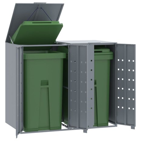 Containerberging voor 2 containers 138x79x117 cm staal grijs 1