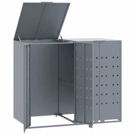 Containerberging voor 2 containers 138x79x117 cm staal grijs 2