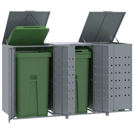 Containerberging voor 3 containers 207x79x117 cm staal grijs 1