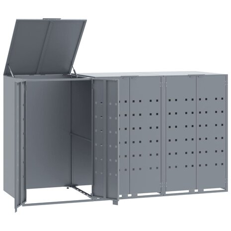 Containerberging voor 3 containers 207x79x117 cm staal grijs 2