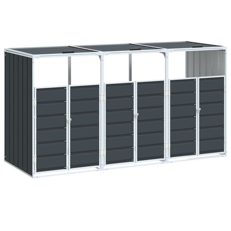 Containerberging voor 3 containers 216x81x115cm staal antraciet 2