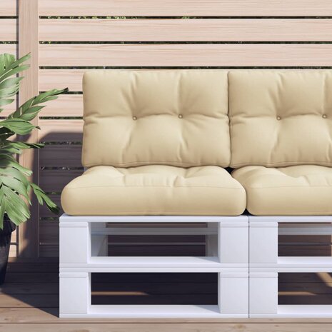Palletkussen 60x40x12 cm stof beige 1
