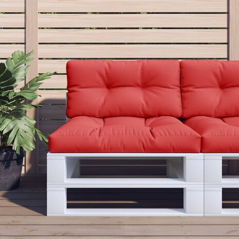 Palletkussens 2 st stof rood 1