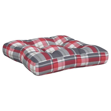 Palletkussens 2 st stof ruitpatroon rood 5