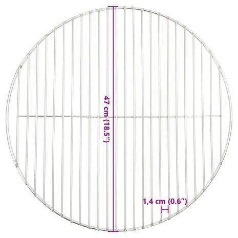 Barbecuerooster rond Ø47 cm 304 roestvrij staal 6