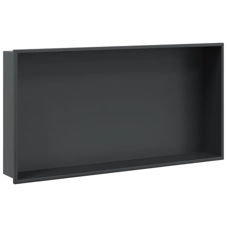 Douchenis 62x32x9 cm roestvrijstaal matzwart 2