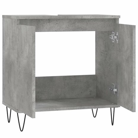 Badkamerkast 58x33x60 cm bewerkt hout betongrijs 5
