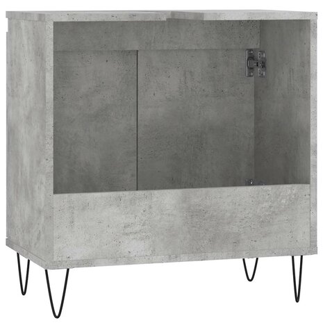 Badkamerkast 58x33x60 cm bewerkt hout betongrijs 7