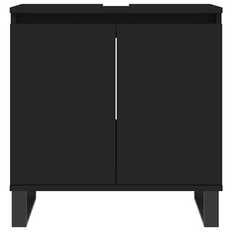 Badkamerkast 58x33x60 cm bewerkt hout zwart 4