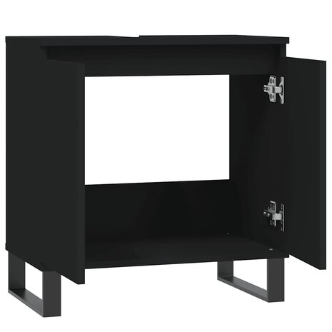 Badkamerkast 58x33x60 cm bewerkt hout zwart 5