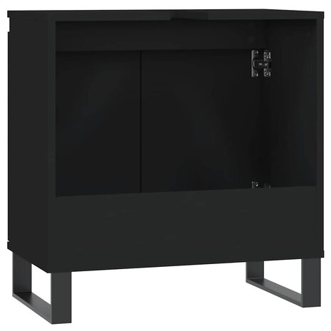 Badkamerkast 58x33x60 cm bewerkt hout zwart 7