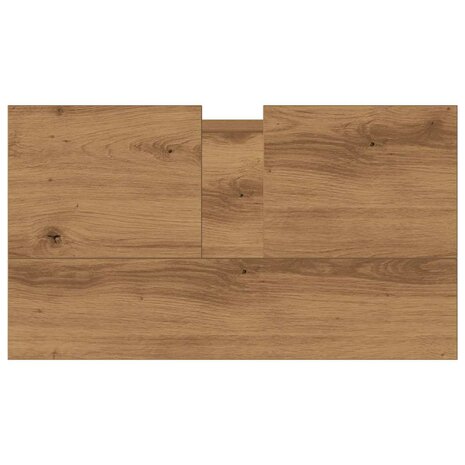 Badkamerkast 58x33x60 cm bewerkt hout artisanaal eikenkleurig 7