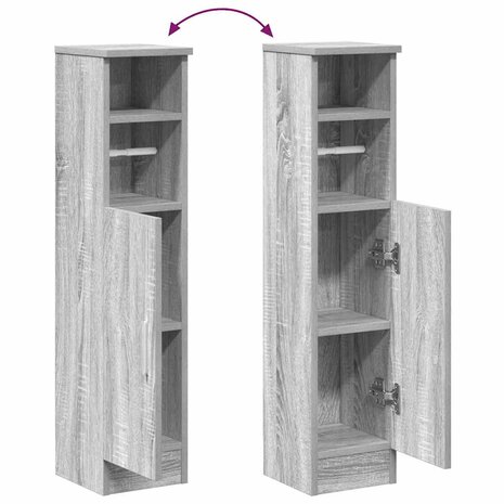 Badkamerkast met rolhouder 20,5x22x90 cm grijs sonoma eiken 8