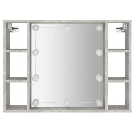 Spiegelkast met LED-verlichting 76x15x55 cm betongrijs 7
