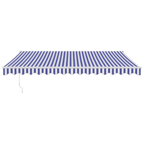 Luifel automatisch uitschuifbaar 4,5x3 m blauw en wit 3