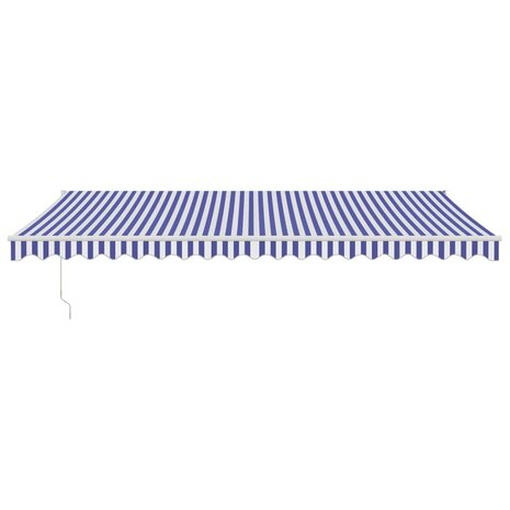 Luifel automatisch uitschuifbaar 5x3 m blauw en wit 3