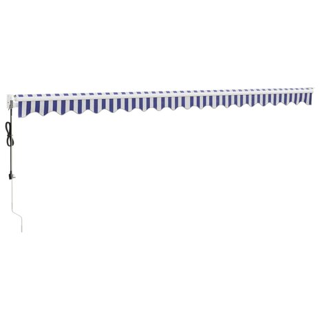 Luifel automatisch uitschuifbaar 5x3 m blauw en wit 6
