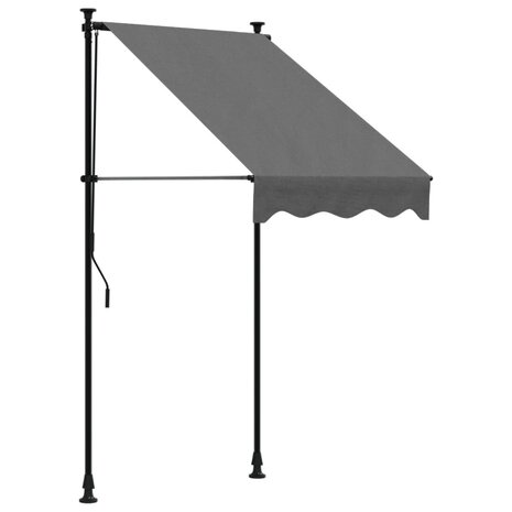 Luifel uittrekbaar 100x150 cm stof en staal antracietkleurig 2