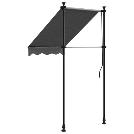 Luifel uittrekbaar 100x150 cm stof en staal antracietkleurig 5