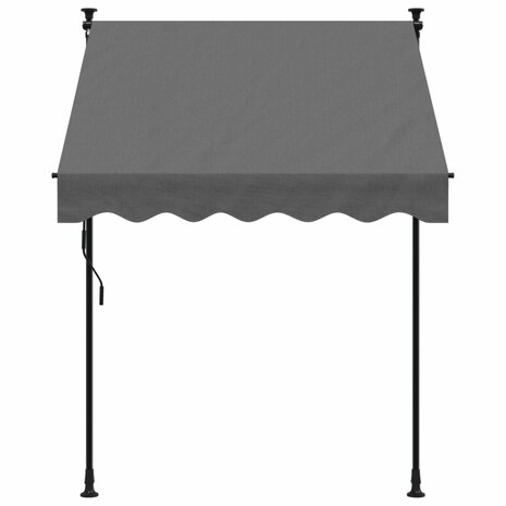 Luifel uittrekbaar 150x150 cm stof en staal antracietkleurig 3