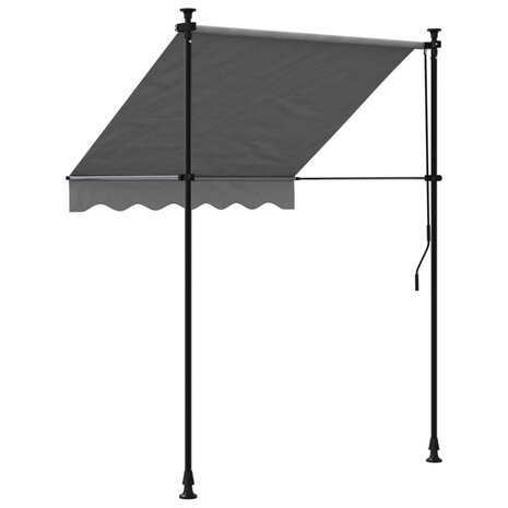 Luifel uittrekbaar 150x150 cm stof en staal antracietkleurig 5