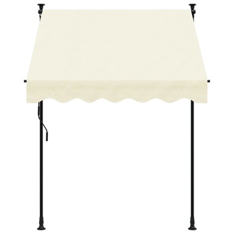 Luifel uittrekbaar 150x150 cm stof en staal crèmekleurig 3