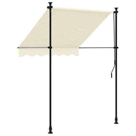Luifel uittrekbaar 150x150 cm stof en staal crèmekleurig 5