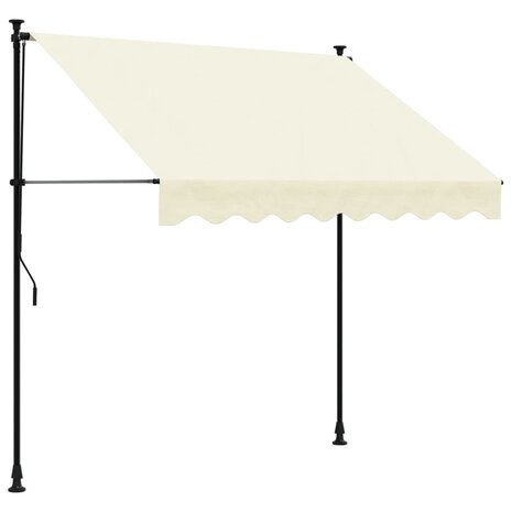 Luifel uittrekbaar 200x150 cm stof en staal crèmekleurig 2