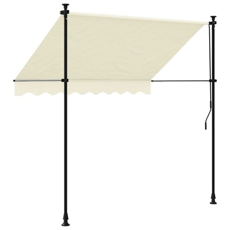 Luifel uittrekbaar 200x150 cm stof en staal crèmekleurig 5
