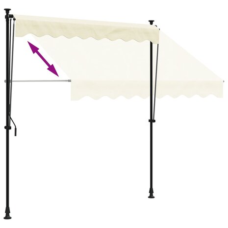 Luifel uittrekbaar 200x150 cm stof en staal crèmekleurig 6