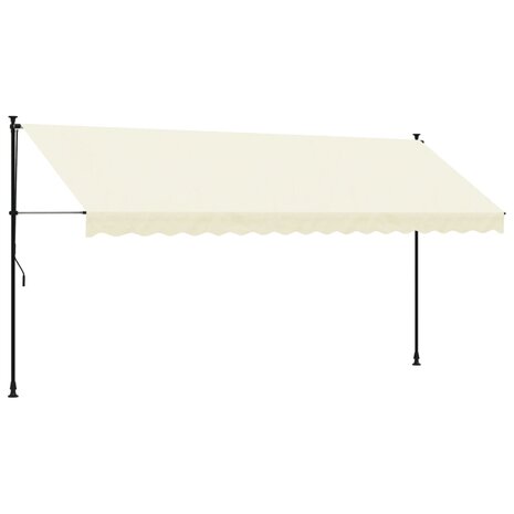 Luifel uittrekbaar 400x150 cm stof en staal crèmekleurig 2