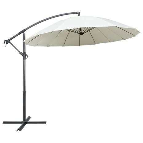Zweefparasol met aluminium paal 3 m wit 1