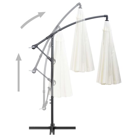 Zweefparasol met aluminium paal 3 m wit 8