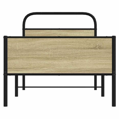 Bedframe zonder matras bewerkt hout sonoma eikenkleur 75x190 cm 5